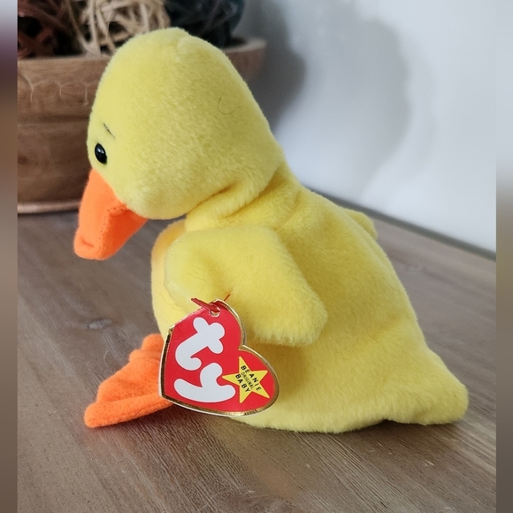 🦆 Ty Beanie Baby “Quackers” & Teenie Beanie “Quacks” Duck Set – 1993 Vintage - Picture 6 of 16